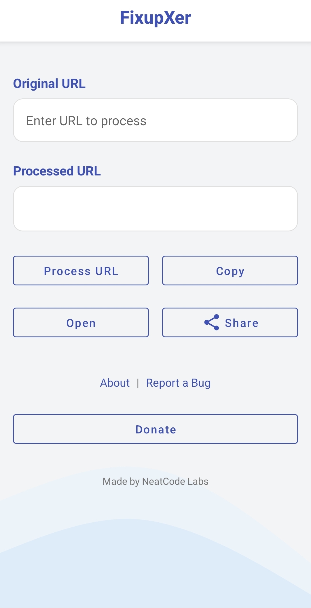 FixupXer Android App Main Screen