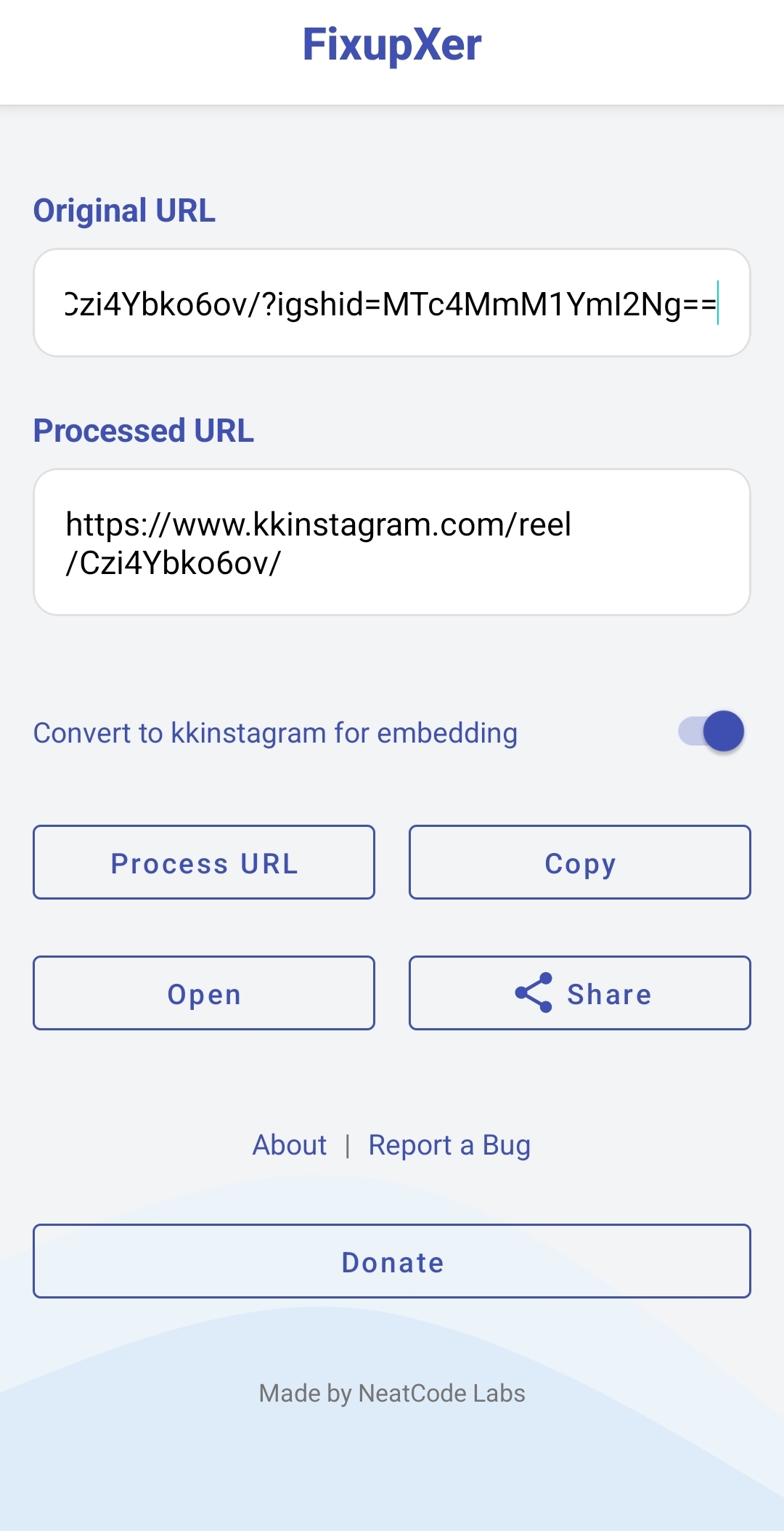 FixupXer Android App with URL