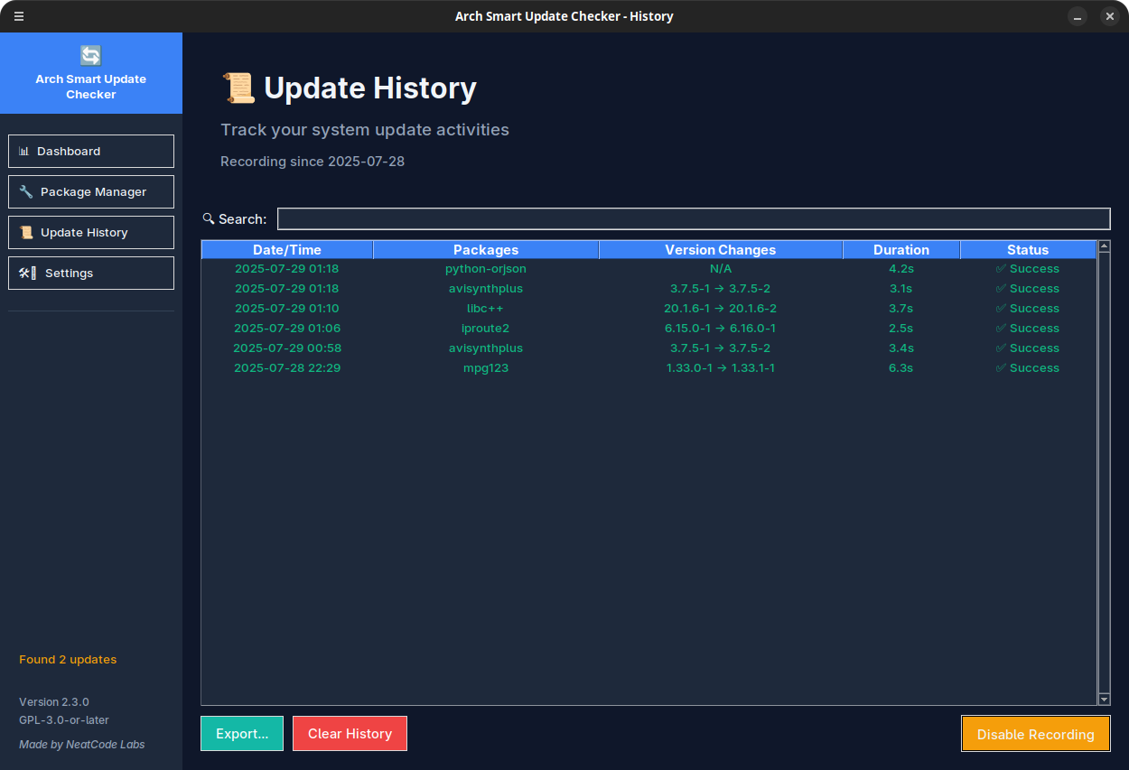 Update History